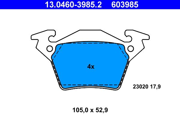 ATE 13.0460-3985.2 - Bremsbelagsatz, Scheibenbremse