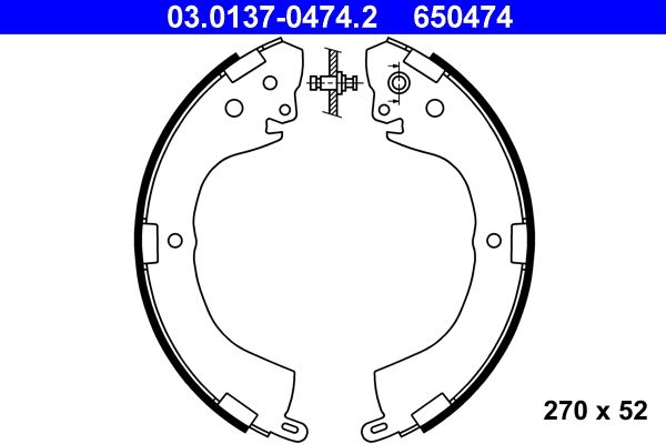 ATE 03.0137-0474.2 - Bremsbackensatz