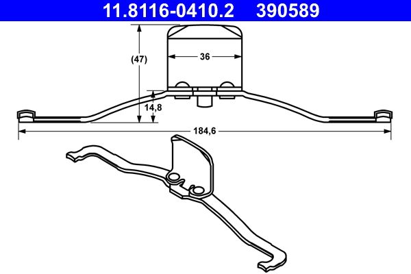 ATE 11.8116-0410.2 - Feder, Bremssattel