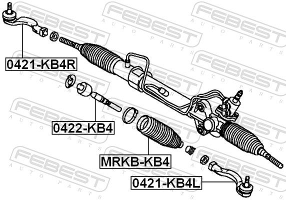 FEBEST 0421-KB4R - Spurstangenkopf