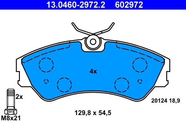 ATE 13.0460-2972.2 - Bremsbelagsatz, Scheibenbremse
