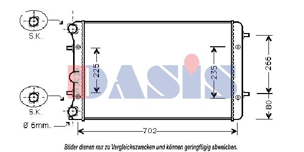 AKS DASIS 040004N - Kühler, Motorkühlung