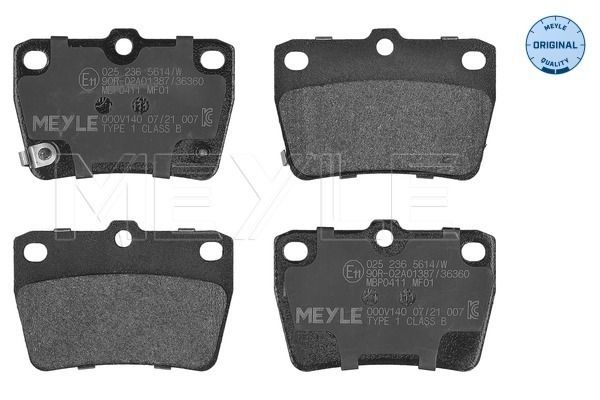 MEYLE 025 236 5614/W - Bremsbelagsatz, Scheibenbremse