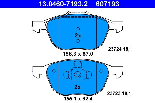 ATE 13.0460-7193.2 - Bremsbelagsatz, Scheibenbremse
