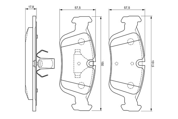 BOSCH 0 986 424 483 - Bremsbelagsatz, Scheibenbremse