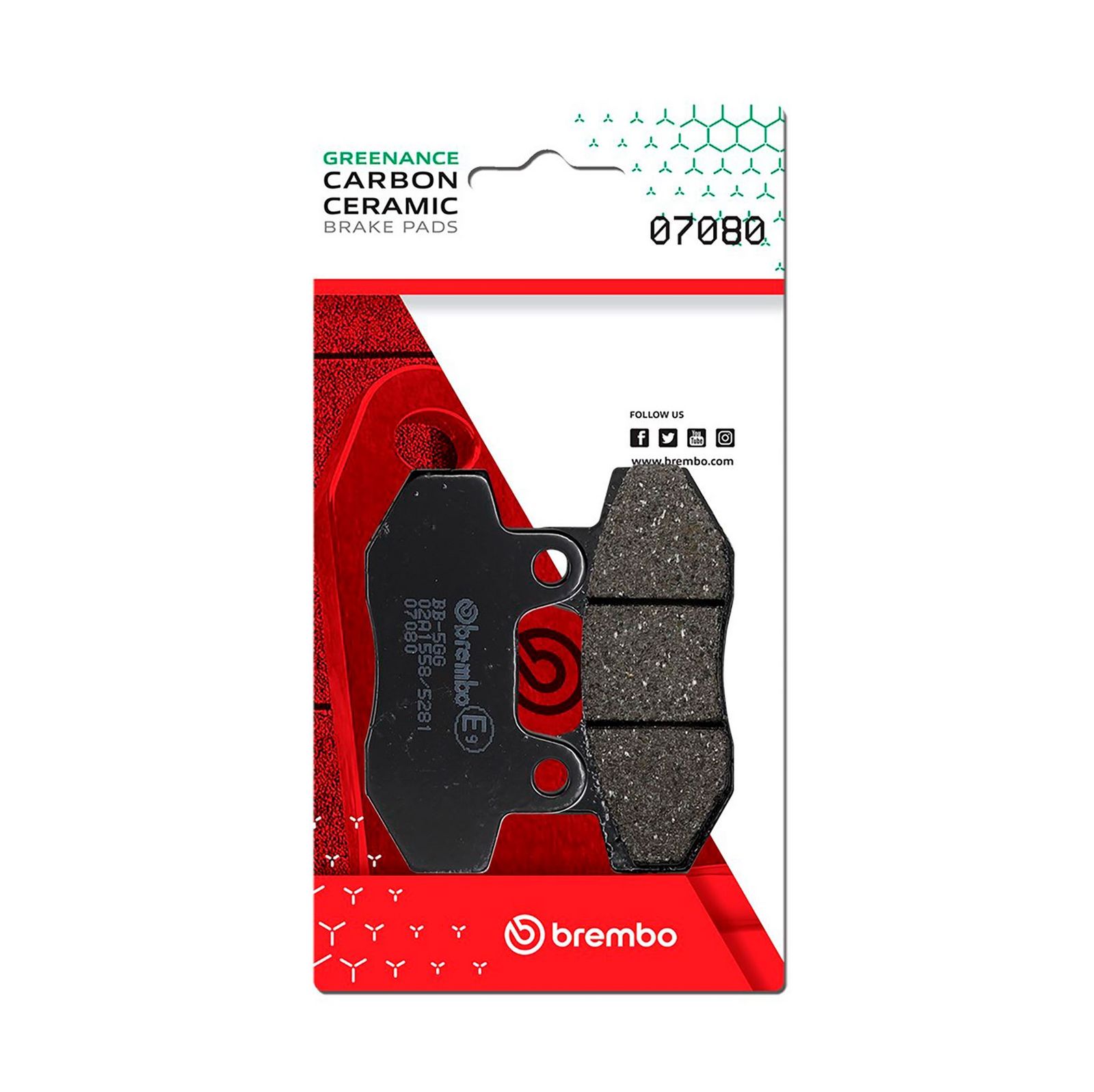 BREMBO 07080 - Bremsbelagsatz, Scheibenbremse