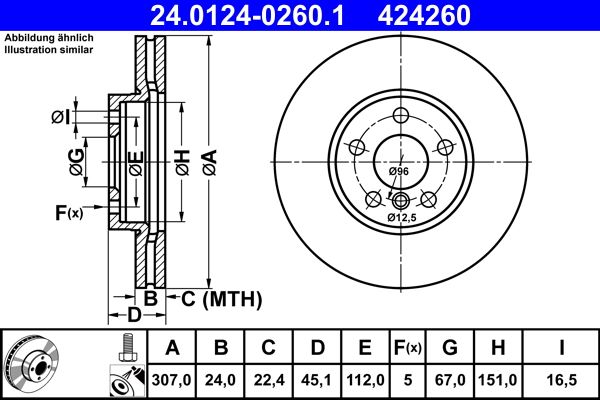 ATE 24.0124-0260.1 - Bremsscheibe