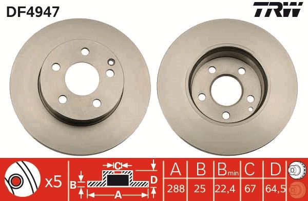 TRW DF4947 - Bremsscheibe