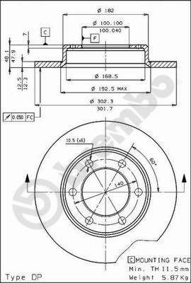 BREMBO 08.4504.10 - Bremsscheibe