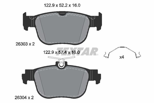 TEXTAR 2630301 - Bremsbelagsatz, Scheibenbremse