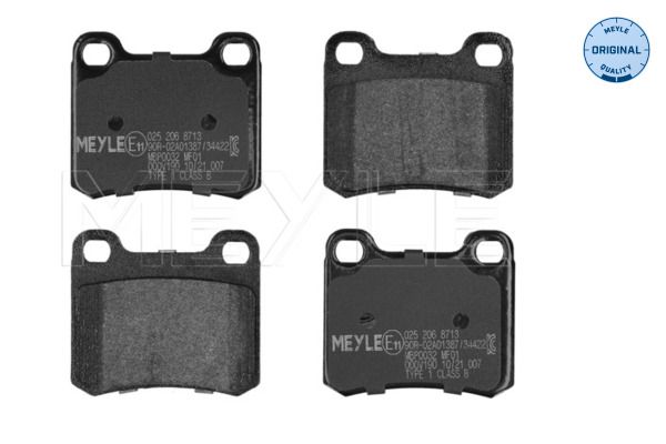 MEYLE 025 206 8713 - Bremsbelagsatz, Scheibenbremse