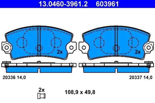 ATE 13.0460-3961.2 - Bremsbelagsatz, Scheibenbremse