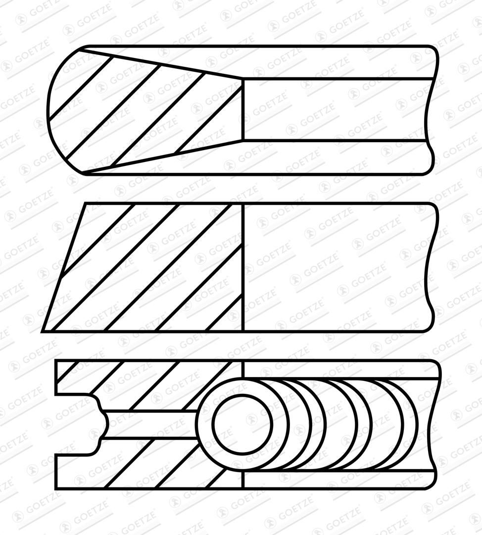 GOETZE ENGINE 08-431900-10 - Kolbenringsatz