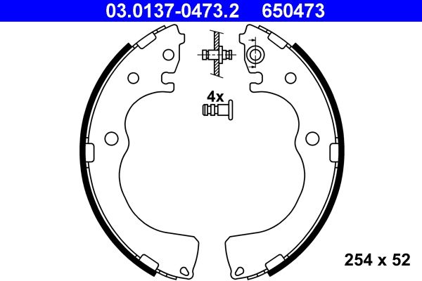 ATE 03.0137-0473.2 - Bremsbackensatz