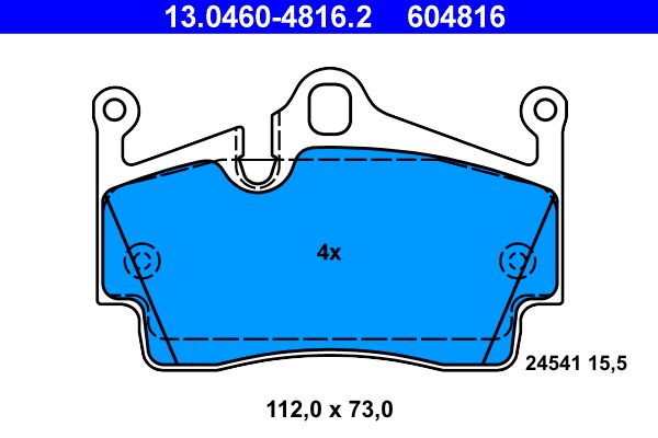 ATE 13.0460-4816.2 - Bremsbelagsatz, Scheibenbremse