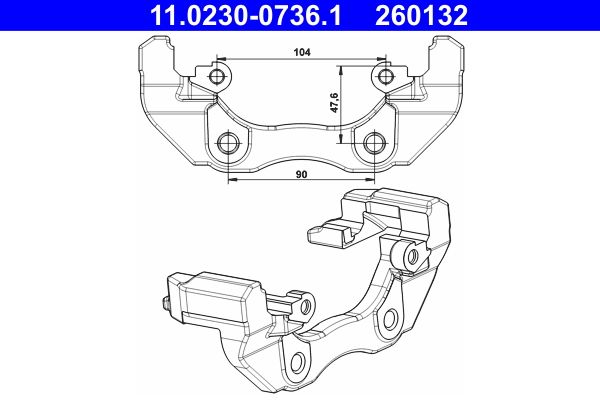ATE 11.0230-0736.1 - Halter, Bremssattel