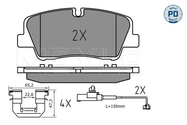 MEYLE 025 223 7017/PD - Bremsbelagsatz, Scheibenbremse