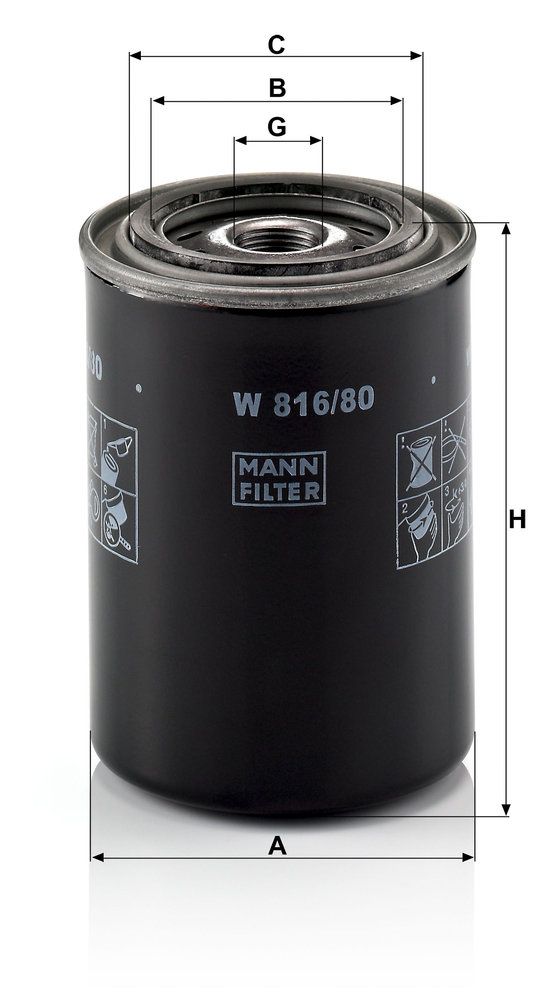 MANN-FILTER W 816/80 - Ölfilter