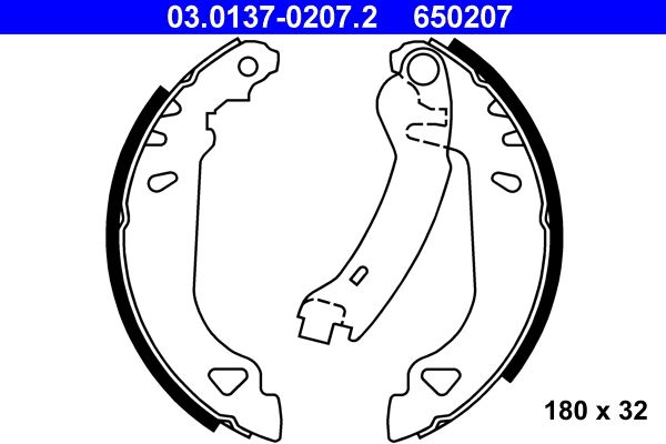 ATE 03.0137-0207.2 - Bremsbackensatz