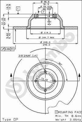 BREMBO 08.2632.10 - Bremsscheibe
