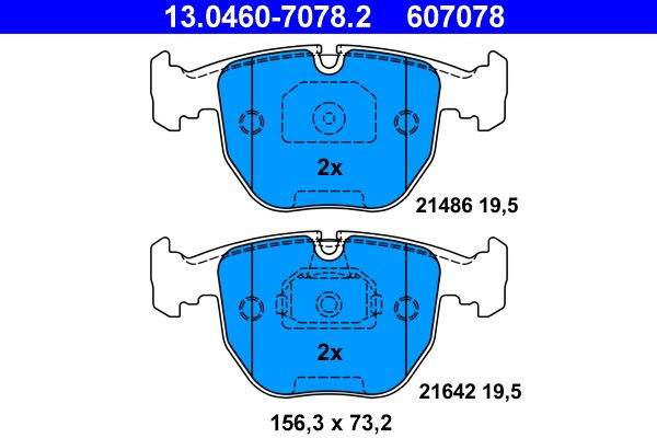 ATE 13.0460-7078.2 - Bremsbelagsatz, Scheibenbremse