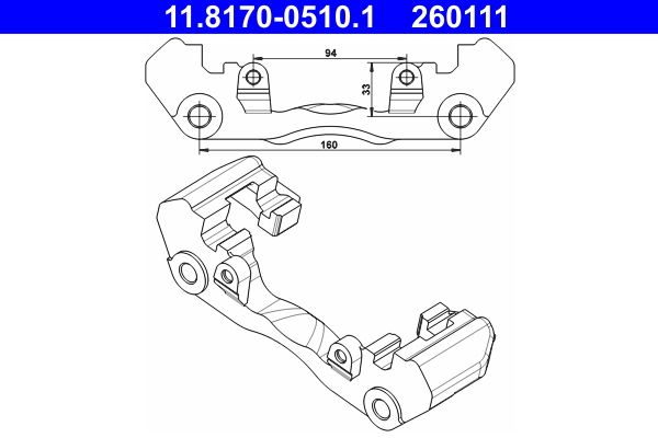 ATE 11.8170-0510.1 - Halter, Bremssattel