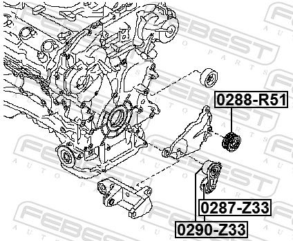 FEBEST 0287-Z33 - Spannrolle, Keilrippenriemen