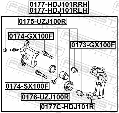 FEBEST 0177C-HDJ101R - Bremssattelhaltersatz