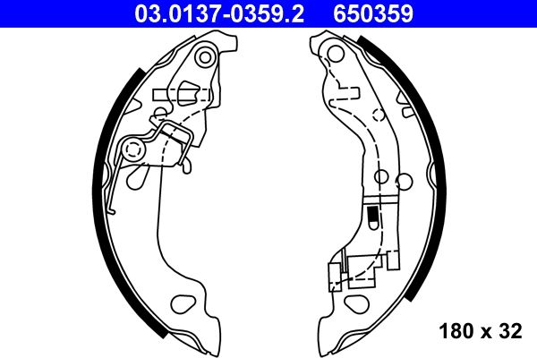 ATE 03.0137-0359.2 - Bremsbackensatz