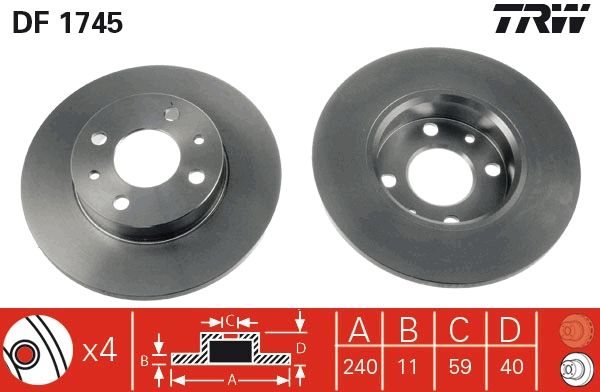 TRW DF1745 - Bremsscheibe