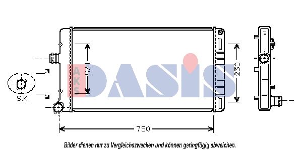 AKS DASIS 080048N - Kühler, Motorkühlung
