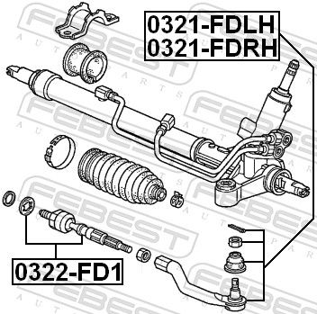 FEBEST 0322-FD1 - Axialgelenk, Spurstange