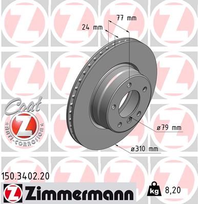 ZIMMERMANN 150.3402.20 - Bremsscheibe