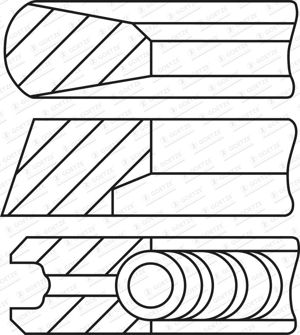 GOETZE ENGINE 08-451100-00 - Kolbenringsatz