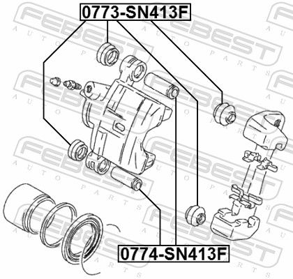 FEBEST 0773-SN413F - Faltenbalg, Bremssattelführung