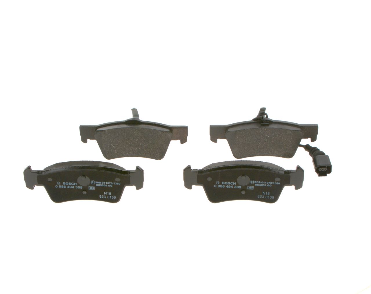 BOSCH 0 986 494 309 - Bremsbelagsatz, Scheibenbremse