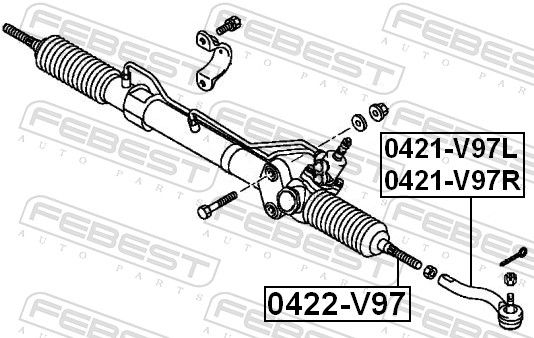 FEBEST 0422-V97 - Axialgelenk, Spurstange