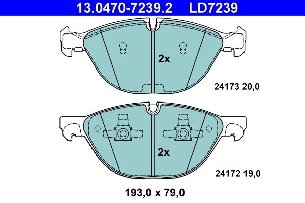 ATE 13.0470-7239.2 - Bremsbelagsatz, Scheibenbremse