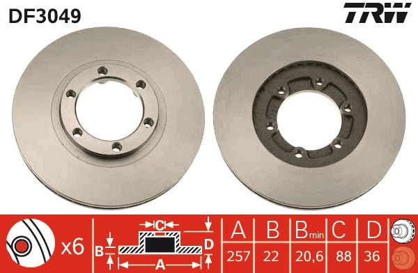 TRW DF3049 - Bremsscheibe