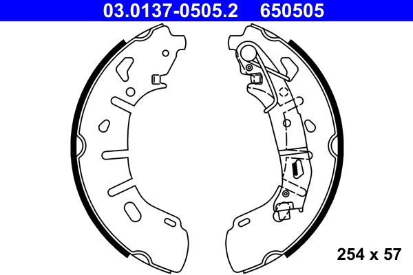 ATE 03.0137-0505.2 - Bremsbackensatz