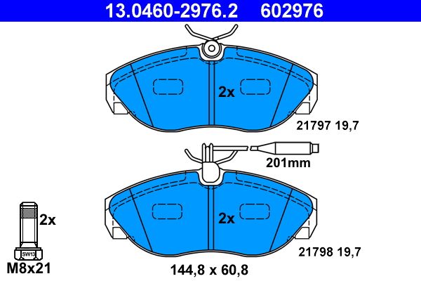 ATE 13.0460-2976.2 - Bremsbelagsatz, Scheibenbremse