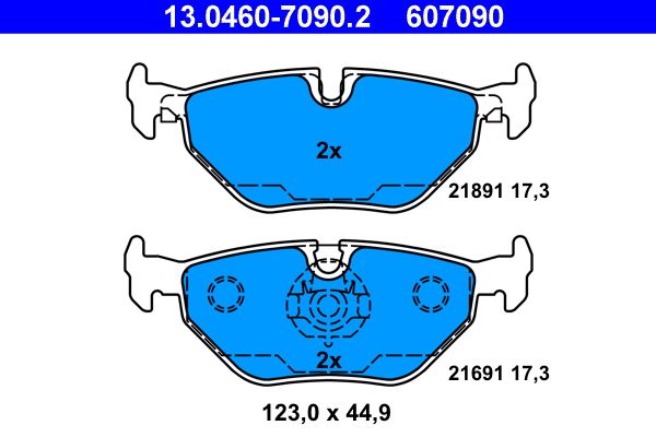 ATE 13.0460-7090.2 - Bremsbelagsatz, Scheibenbremse