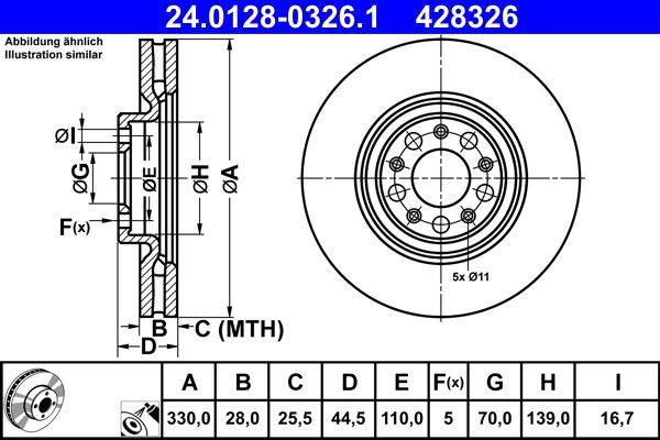 ATE 24.0128-0326.1 - Bremsscheibe