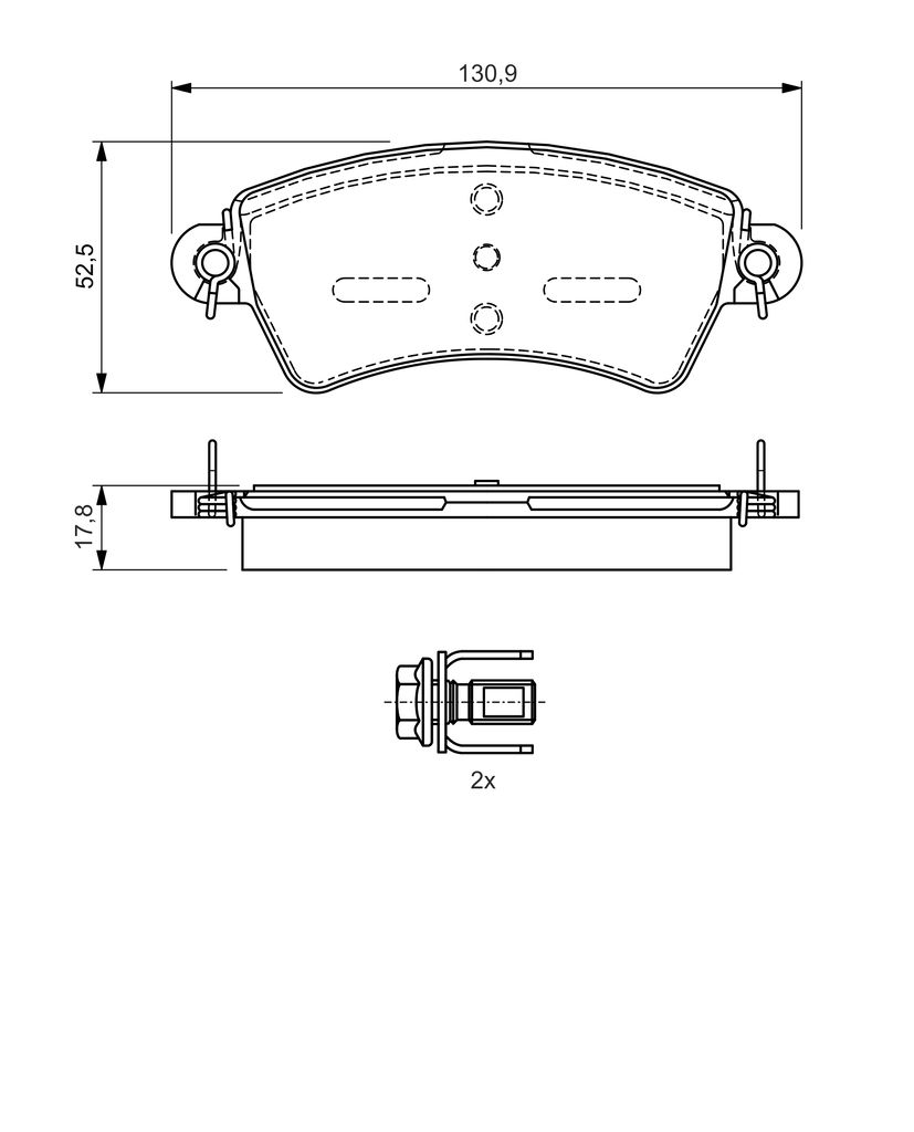 BOSCH 0 986 424 529 - Bremsbelagsatz, Scheibenbremse