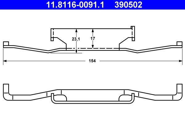 ATE 11.8116-0091.1 - Feder, Bremssattel