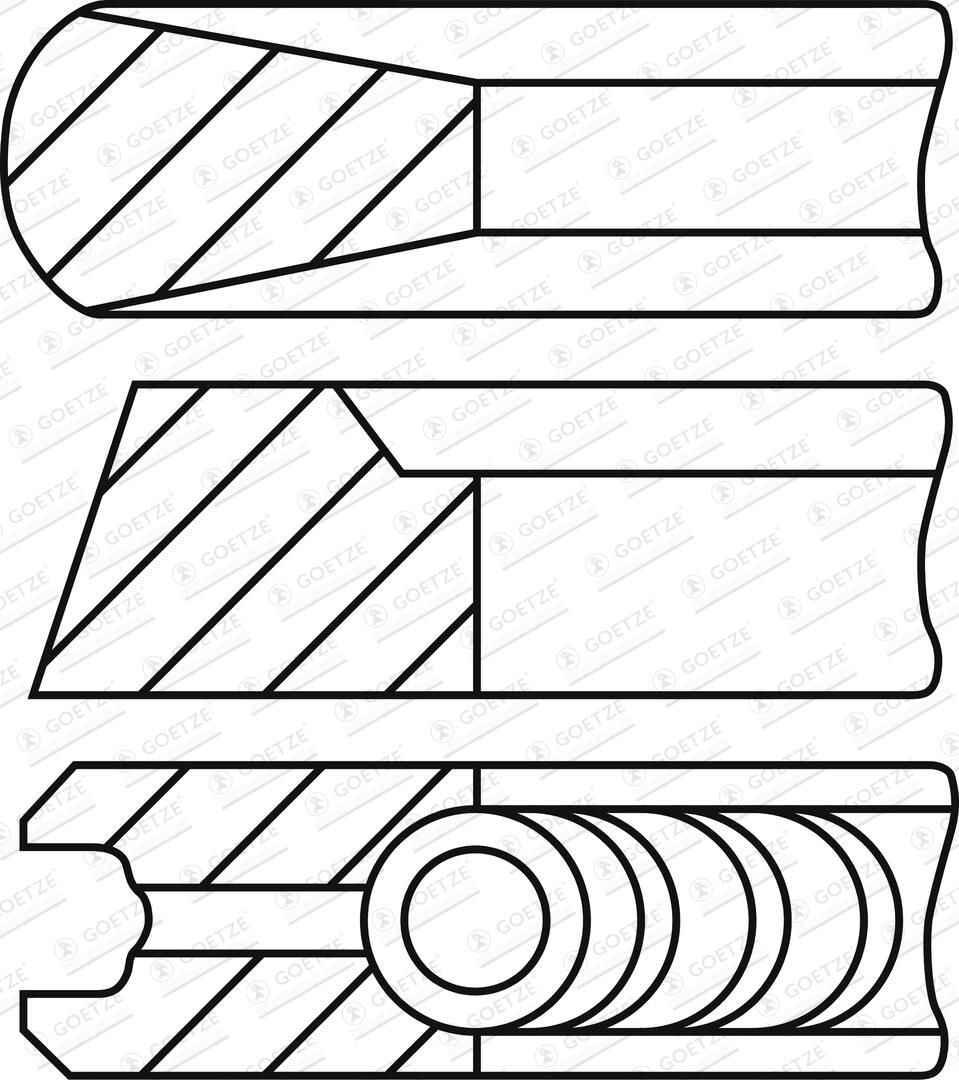 GOETZE ENGINE 08-447600-00 - Kolbenringsatz