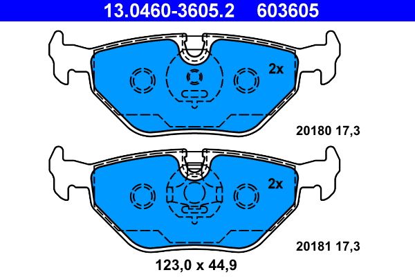 ATE 13.0460-3605.2 - Bremsbelagsatz, Scheibenbremse