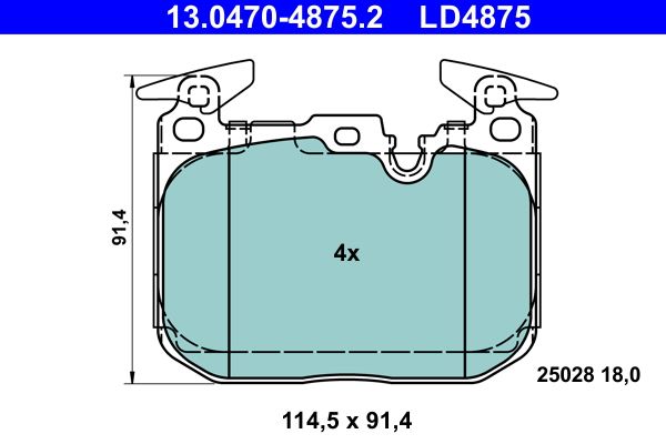 ATE 13.0470-4875.2 - Bremsbelagsatz, Scheibenbremse