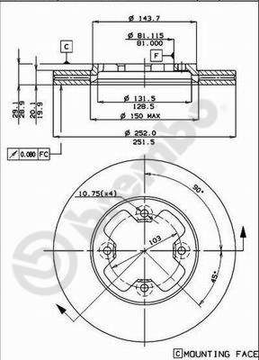 BREMBO 09.4921.10 - Bremsscheibe