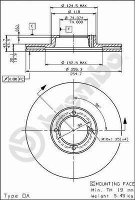 BREMBO 09.5677.10 - Bremsscheibe